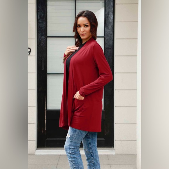 Basic Bae Full Size Open Front Long Sleeve Cardigan with Pockets - Picture 11 of 15